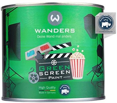 Wanders 500ml Greenscreen Farbe - außergewöhnlich matte Green Screen Farbe ungiftig - professioneller Fotohintergrund - Made in Germany