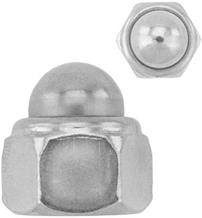 Hutmutter mit Klemmteil (selbstsichernd) M8 aus Edelstahl A2 (20 Stück) | DIN 986 - Stoppmuttern - Edelstahlmuttern von MESAROS®