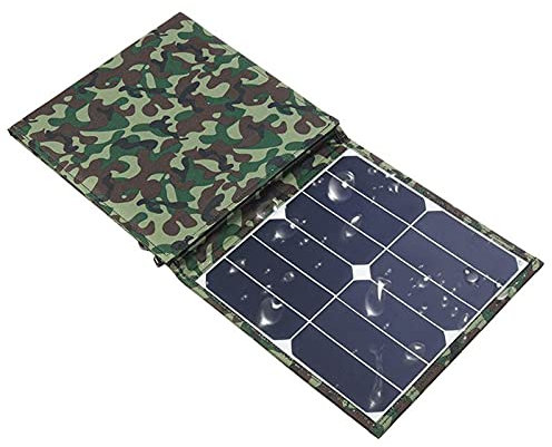 TIM-LI Pannello Solare Pieghevole da 100 W/Banca di Alimentazione Impermeabile per Esterni/Caricabatteria Portatile con Doppia Porta USB per Telefono PC Car RV