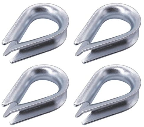 (Förpackning med 4 st) DIN 6899B galvaniserad vajer kaus 14 mm, kabelfläns hjärta för stålrep, kabelriggning (4 st, 14 mm)