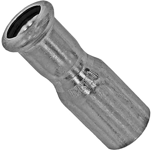 MegaHaustechnik Reduzierstück Absatznippel 15x22 mit Einsteck-Ende Stutzen Außendurchmesser 22mm Pressfitting aus Edelstahl V4A für Rohr-AußenØ 15mm zum Verpressen M-Kontur, Trinkwasser geeignet