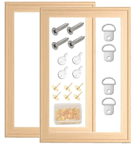 Holz-Leinwand-Keilrahmen zum Selbermachen, 40,6 x 50,8 cm, einfach zu montieren, Holzrahmen-Set für Ölgemälde, Leinwandmalerei, Stickstich und Nadelspitze, Kunstbedarf, 40,6 x 50,8 cm, 2 Stück