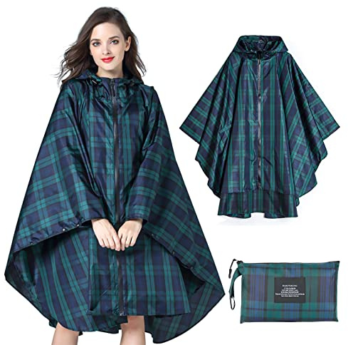 SOPPY Poncho Pioggia Impermeabile per Adulti Mantella Pioggia Donna Leggero e Portatile Impermeabile con Cappuccio