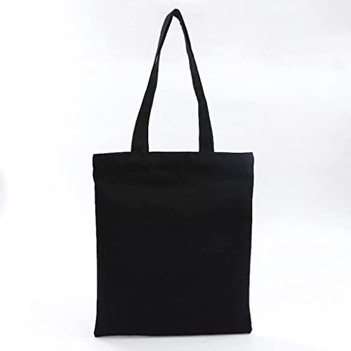 EVANEM Damen Herren Handtaschen Canvas Einkaufstaschen Wiederverwendbare Einkaufstasche Aus Baumwolle Mit Hoher Kapazität Zur Aufbewahrung Der Obstgepäcktaschen (Color : Black 33x41cm)
