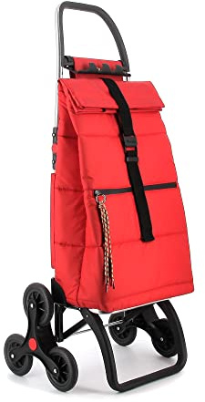 Klappbarer Einkaufstrolley Rolser Big Polar 6 Räder Treppensteiger - Rot