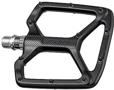 Funn Python Flache Fahrradpedale - Breite Plattform-Fahrradpedale für BMX/MTB Mountainbike, 9/16-Zoll CrMo-Achse (Schwarz)