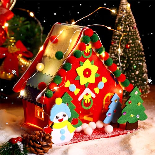 TaimeiMao Weihnachten Moosgummi Bastelset Weihnachten, Weihnachtshaus Basteln, Weihnachtshaus Filz Dekor, Weihnachtsdeko Bastelset, DIY Geeignet für Erwachsene