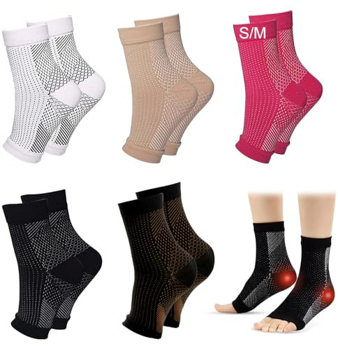 DGUSO 5 Paio Calzini Nano Neuropatia Traspirante Cavigliera Tutore Sportiva Fasce Per Caviglia Professionali Supporto Per Caviglia Ortopedica Traspirante Tutore Sportiva (S/M)