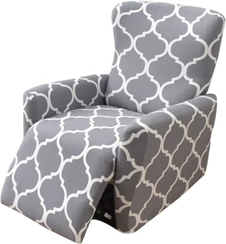 Sesselschoner für Relaxsessel Sesselbezug 8/6/4Teilig Komplett Sesselschoner Stretch Sesselauflage Relax Mit Armlehnen Sessel Überwurf Bezug Hochlehner Relaxsessel Mit Elastischem Boden ( Color : #18