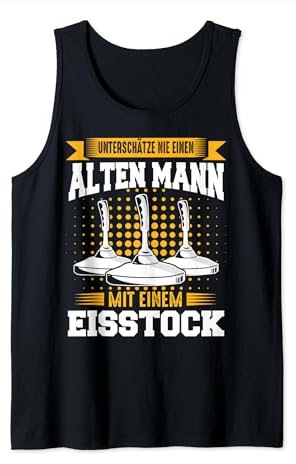 Stockschießen Eisstock Eisstockschießen Alter Mann Stock Tank Top