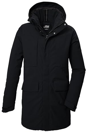 killtec Uomo Parka funzionale con cappuccio senza zip KOW 80 MN PRK, schwarz, M, 41848-000