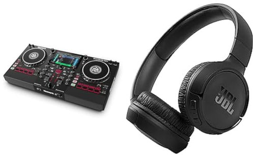 Numark Mixstream Pro+ Standalone DJ Controller & JBL Tune 510BT – Bluetooth Over-Ear Kopfhörer in Schwarz – Faltbare Headphones mit Freisprechfunktion – Kompatibel mit Sprachassistenten