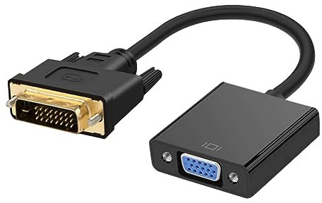 Veemoon Adattatore Convertitore Dvi Maschio a Vga Femmina Cavo 1080p, Compatibile Tv e Computer, Trasmissione Stabile e Plug and Play, Nero