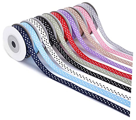 Gepunktetes Band Rot, 5 Rollen À 5 Yards, Polyester