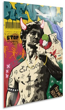 Giallobus - Cuadro - 03 - David Punk - Vidrio acrílico - 100x140 - Listo para Colgar - Cuadros Modernos para el hogar