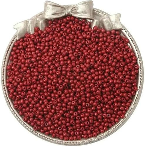 Glass Seed Beads Small Seed Beads 2mm Glass Bead DIY Materials Handmade Bead Jewelry Accessories-Burgundy-2mm Aperture About 0.8mm 10g/Pack About 660 PCs