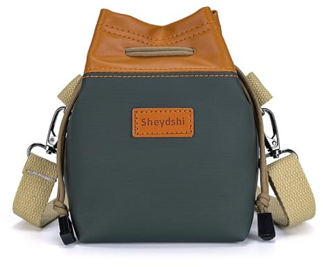 Hosoncovy Digital Camera Bundle Bag Storage Bag Travel Case Single Shoulder Camera Bag Camera Case for Canon Nikon Sony SLR DSLR Small Micro Cameras and Telephoto Lens Camera (Green, S)