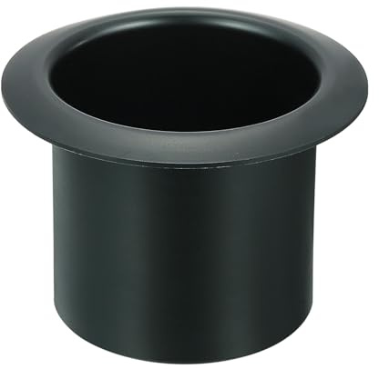 sourcing map Portavasos de Aluminio Empotrable, 2.36 x 3.2 Portavasos para Latas de Bebida Inserto Portavasos para Mesa de Póquer para Sofá Barco Coche Marino, Negro