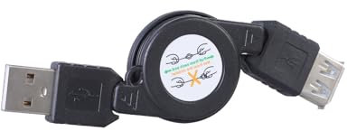 Ruiogoe Cavo di prolunga retrattile USB 2.0 maschio a femmina, cavo di ricarica e sincronizzazione dati per tastiere e dispositivi USB