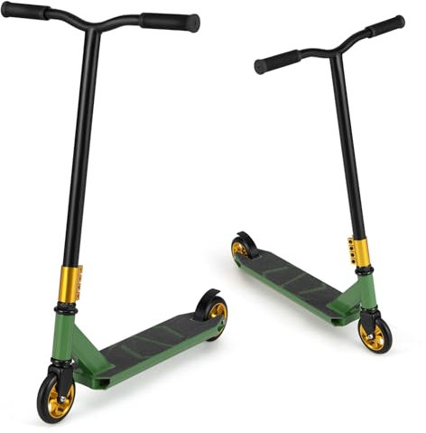 COSTWAY Stunt Scooter mit 360 Lenkung, Stuntscooter mit 110 mm PU Rädern, ABEC-7 Kugellager & Aluminiumdeck, Funscooter 100 kg Belastbar, Kickscooter Tretroller für Kinder ab 10 Jahren (Grün)