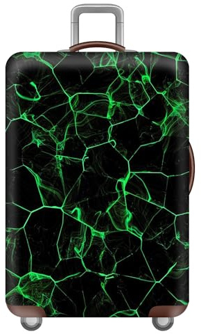 Elastisch KofferhüLle KofferschutzhüLle,Cyberpunk-Stil,Reisekoffer SchutzhüLle Mit ReißVerschluss,Koffer Cover Waschbar GepäCkabdeckung 18-32 Zoll,Kinder,Jungen,MäNner (Grün,M(22-24inch))