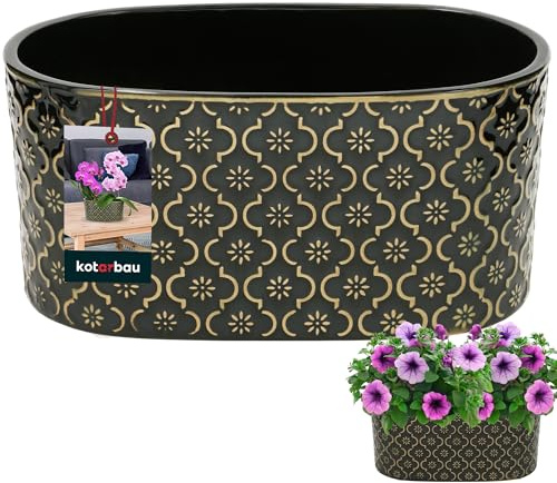 KOTARBAU® Blumentopf länglich innen Glasierte Keramik 13 x 25 cm H 12 cm Dunkelgrün ovale Kräutertöpfe Fensterbank Blumenkasten innen Pflanzschale oval Blumenkasten Indoor Kräutertopf