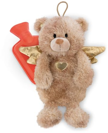 NICI Hot Water Bottle, Guardian Angel Bear La La Bearie, 300 ml, 35 cm, Brown, Cuddly Warming Animal for Children from 10 Months, Plush Toy Hot Water Bottle for Children and Adults, 61936