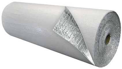 EcoFoil Single Bubble Insulation Roll 48 x 125' (500 sq. ft.), 3.175mm Thick, White/Foil, Made-in-USA Single Bubble Reflective Foil Insulation Roll Reflects 96% Radiant Heat, Radiant Barrier