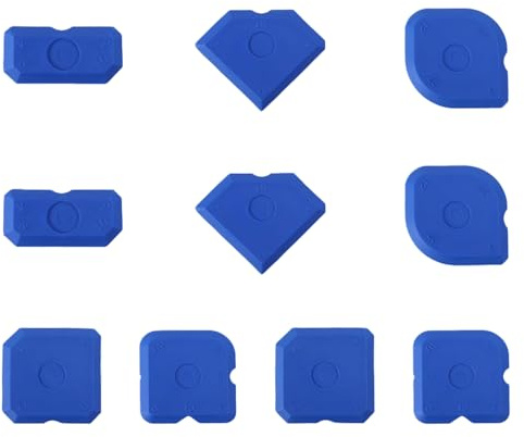 Silicone Caulking Tools 10 pcs Silicone Sealant Tool Set with Sealant Finishing Smoothing Applicator Caulk Remover Reusable Grout Stick Scraper for Kitchen Floor Window Sink Blue