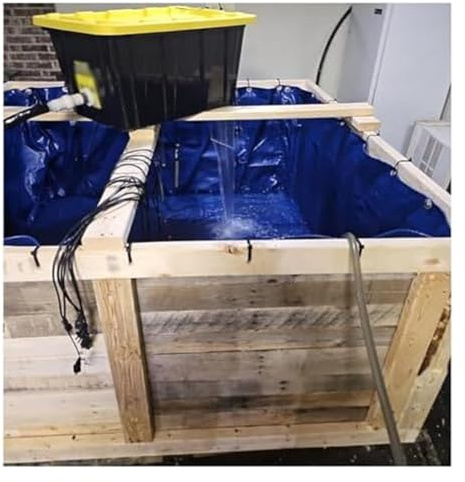 Vasca in PVC per laghetto di Koi, Vasca per Pesci da Esterno per laghetto di Koi - Vasca di contenimento temporanea Fuori Terra con Anelli di trazione per rifugio Acquatico (140x80x90 cm) -