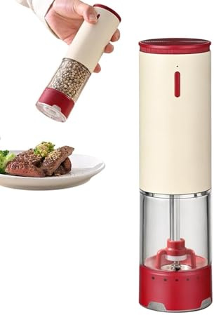 Macinapepe elettrico, Set di macinapepe ricaricabile USB, Smerigliatrice regolabile per grossolanità, Strumento di condimento in acciaio inossidabile da 20 cm, Dispositivo di erogazione automatica del