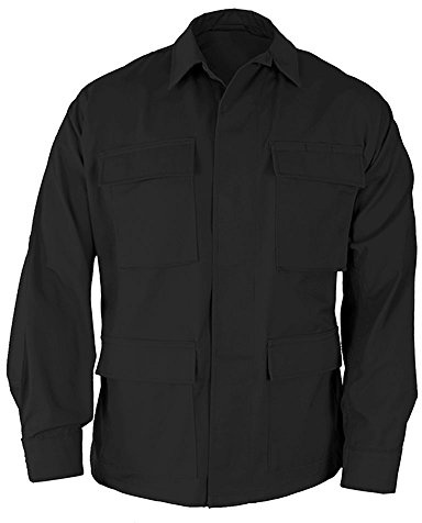 Propper Men's Uniform BDU Coat, Ripstop Military Coat, Black, XL/Long