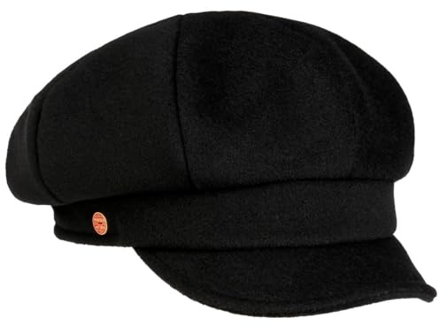 Mayser Damen Ballonmütze Wide Fit Visor Made in EU Herbst Winter schwarz M (57-58 cm)