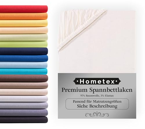 Premium Boxspringbett Spannbettlaken 180-200 x 200-220 cm, Spannbetttuch Bettlaken für Boxspringbett und Wasserbett, Oeko-TEX Made IN Green, Matratzen bis 40cm, Natur