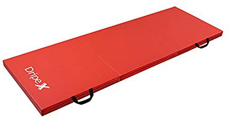 Dripex Folding Gymnastics Exercise Mat - 6FT/8FT Home Gym Mats with Carry Strap 5cm(2’’) Thick Foam Nonslip Soft PU Leather for Yoga/Tumbling/Camping/Pilates/Martial Arts Training/Floor Workout