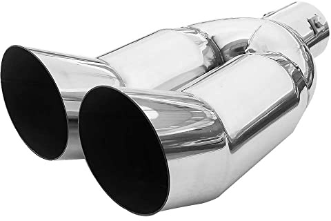 Universel Embout D'echappement Double Tuyau Sport Silencieux En Acier Inoxydable Chrome