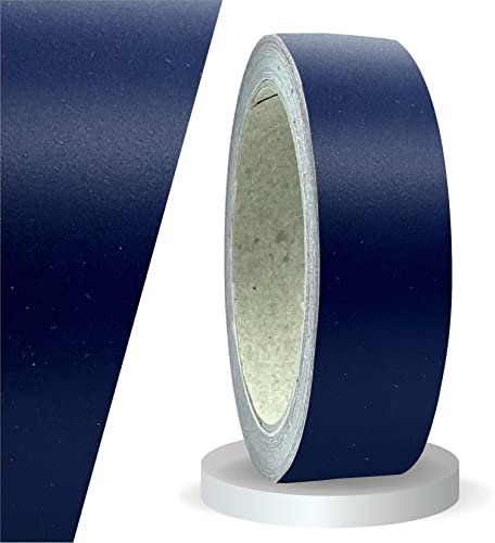 siviwonder Zierstreifen selbstklebend Folie Stahlblau Marine Blau Matt matt 30 mm x 10 m Rolle Dekorband Auto Motorrad Boot Fahrrad Wohnwagen Pinstripe Klebeband für Konturmarkierung Linien Dekoration