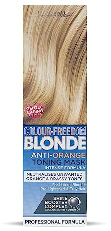Knight & Wilson Colour-Freedom Blonde Anti-Orange Toner Mask, Semi Permanent Conditioning Treatment, Gentle Formula Neutralises Brassy Tones for Naturally Light, Bleached, Grey & Coloured Hair 150ml