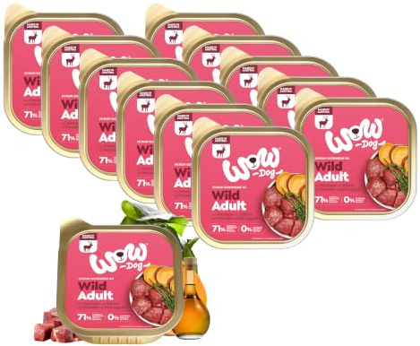 WOW Dog Hunde-Nassfutter mit Wild 11 x 150g | ohne Getreide & Zucker