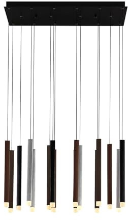 Lucande LED Stoika dimmbar (Modern) in Schwarz (16 flammig,) Wohnzimmerleuchte