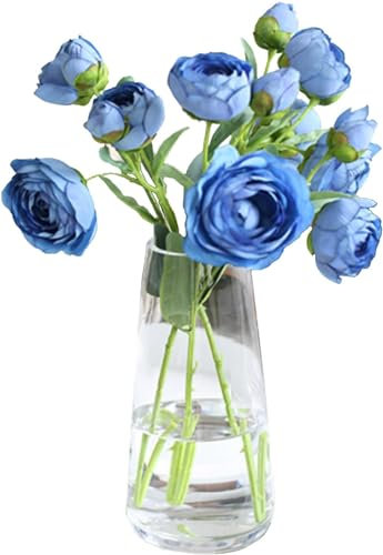 DRERIO Vase für Blumen Klarglasvase transparent ins Moderne Glasvase hoch, Dekor, modern für Zuhause, Büro, Wohnzimmer, Mittelstücke, 22 × 10 cm