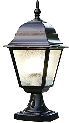 WFZRXFC Outdoor Rustproof Table Lamp Column Lamp Tradition Victoria Garden Lawn Floor Lamp Antique Continental Patio Villa Street Post Light Waterproof Outdoor Glass Light E27 Decoration Bollard Lamp