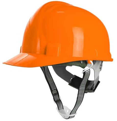 BAUSTER® Bauhelm Orange | Schutzhelm für Erwachsene aus HDPE | Sicherheitshelm für Baustelle, Höhenarbeiten & Renovierung | Verstellbarer Arbeitshelm mit 6-Punkt-Innenausstattung & CE-Zertifizierung