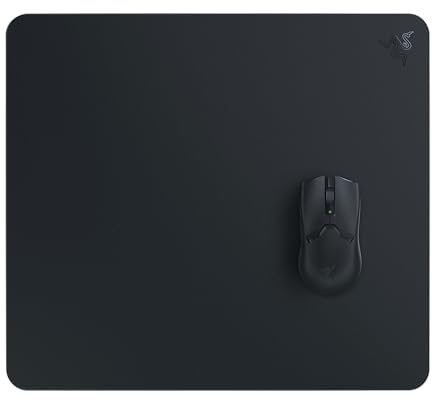 Razer Atlas - Tapis de Souris en Verre (Verre trempé de Qualité Supérieure, Surface Ultra Lisse & Micro-découpée, Résistant à la Saleté et aux Rayures, Mouvements Silencieux, Base Antidérapante) Noir
