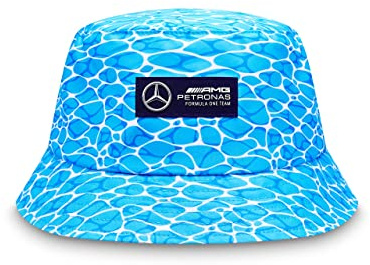 Mercedes AMG Petronas, George Russell 'No Diving' Blue Multi Bucket Hat 2023 One Size Adult Official Merchandise, blau, Einheitsgröße