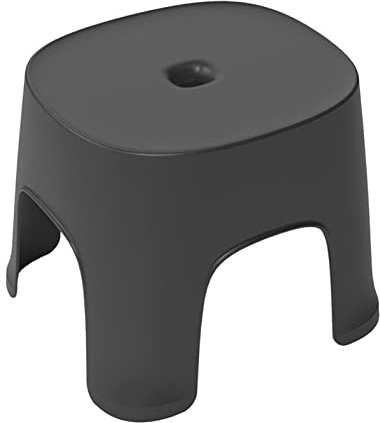 Baoblaze Kleiner Hocker, Duschbank, stabil, tragbar, rutschfest, ergonomisch, multifunktional, unter dem Schreibtisch, Duschhocker für Wohnzimmer, Badezimmer, Schwarz