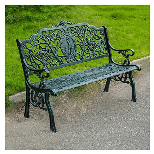 HASMI Grand Patio Gartenbank Outdoor Park Bank mit Rückenlehne Garten Freizeitbank Gusseisen Doppelzimmer Liegestuhl Guss Aluminium geschnitzt Outdoor Sitzbank für Garten Park Balkon (Size : 4)