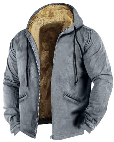 FeiBeauty Flanell Jacke Herren Bomberjacke Winter% Steppjacke Übergangsjacke Arbeitsjacke Wollmantel Outdoorjacke Wasserdicht Atmungsaktiv Schnittschutzjacke