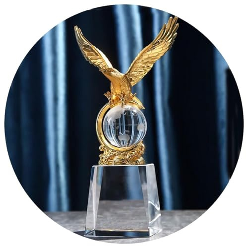 Pokale, Medaillen Auszeichnungen Gold-, Silber-, Bronze- Und Steinadler-Trophäen Gedenktrophäe des Unternehmenspreiswettbewerbs Hervorragende Mitarbeitertrophäe Kristallsockel Kann Graviert Werden (C