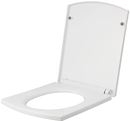 POTRUWE Abattant de WC carré, Siège de Toilette à Fermeture Douce, Siège de Cuvette de Salle de Bain, Couvercle Thermodurci, Siège de Toilette avec Charnières Réglables, Housse